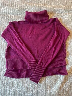 Anthropologie Women's Turtleneck Sweater in Plum